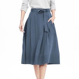 Banana Republic | Blue Belted Midi Skirt